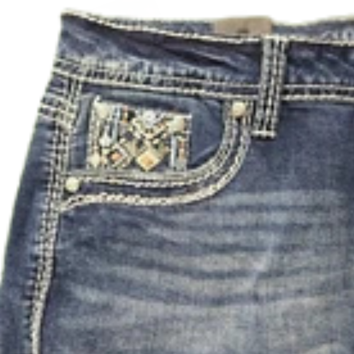 Grace in LA Women's Aztec Bootcut Jeans- Blue
