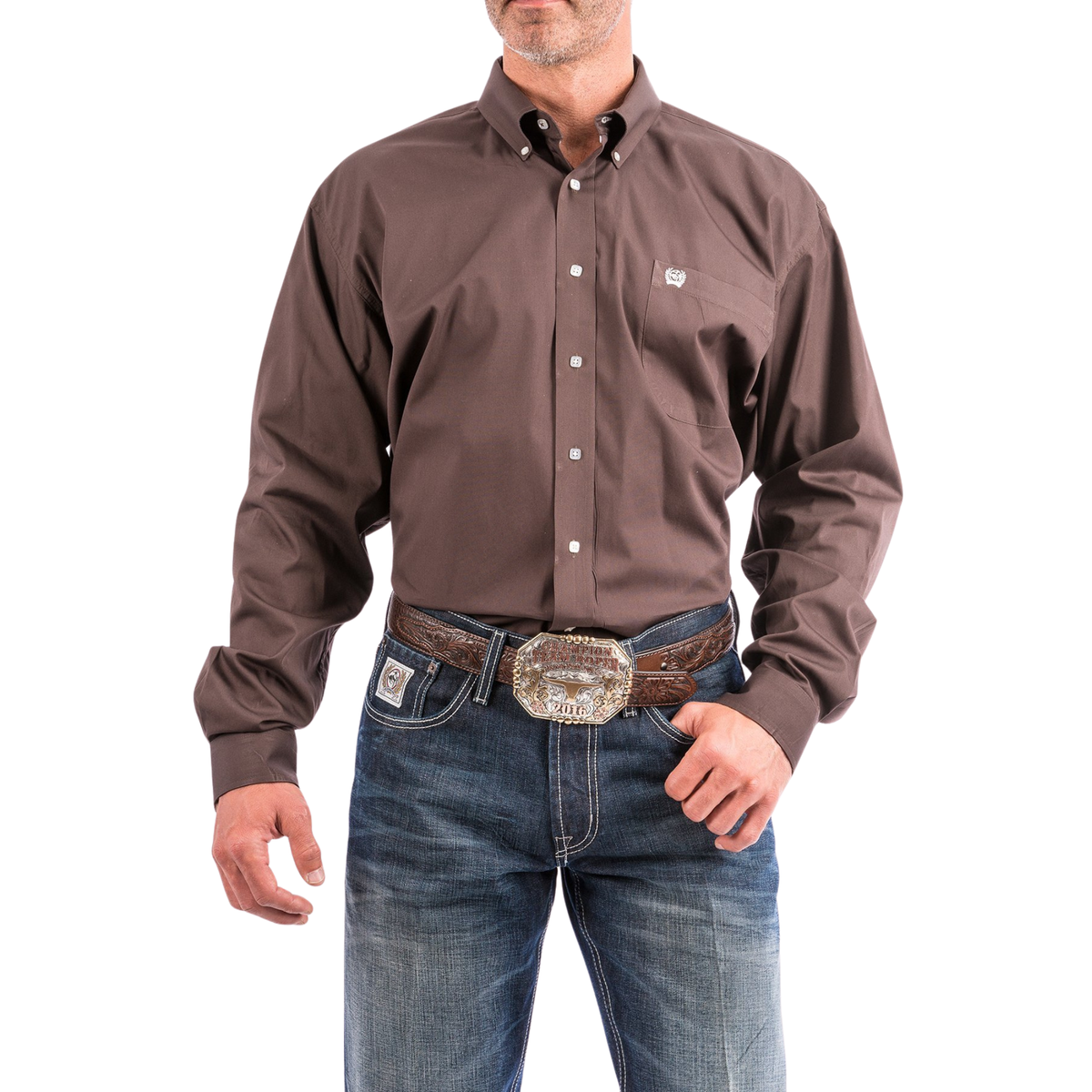 Cinch Classic Fit Men's Cotton Shirt - Brown - Irvine Tack & Western Wear