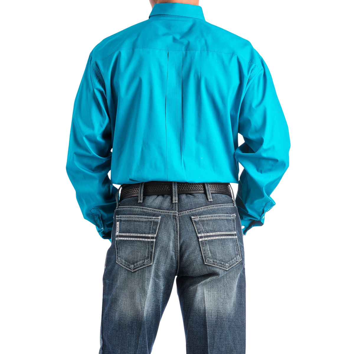 Cinch Men's Classic Fit Long Sleeve Cotton Long Sleeve Shirt - Teal - Irvine Tack & Western Wear