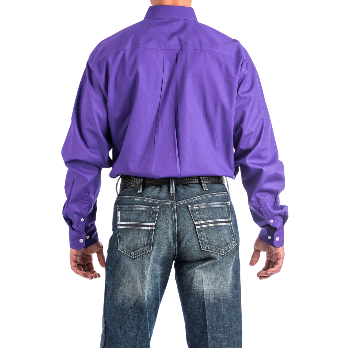Cinch Men's Classic Fit Solid Button-Down Shirt - Purple - Irvine Tack & Western Wear