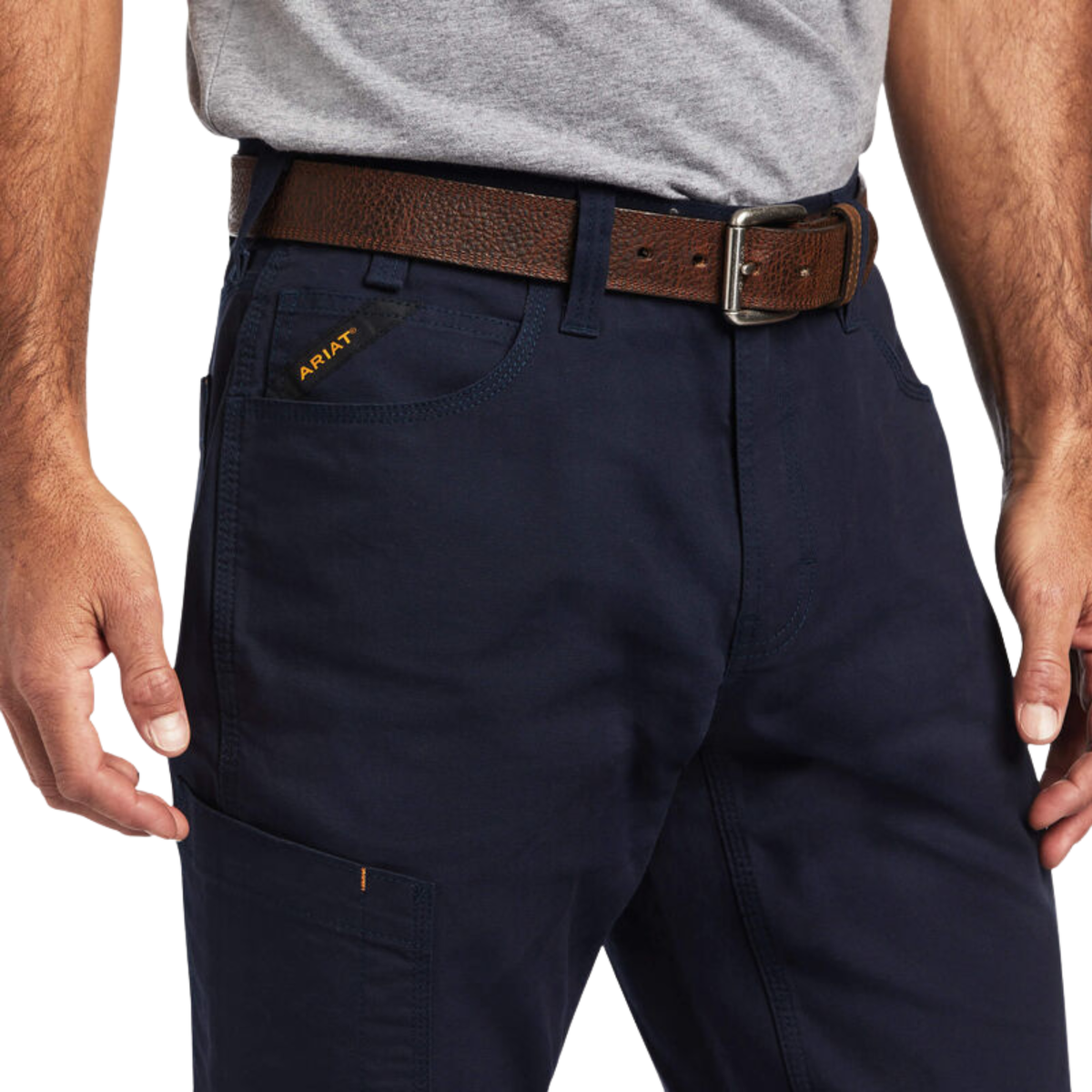 **Ariat Men's Rebar M4 DuraStretch Made Tough Stackable Straight Leg Pants - Navy