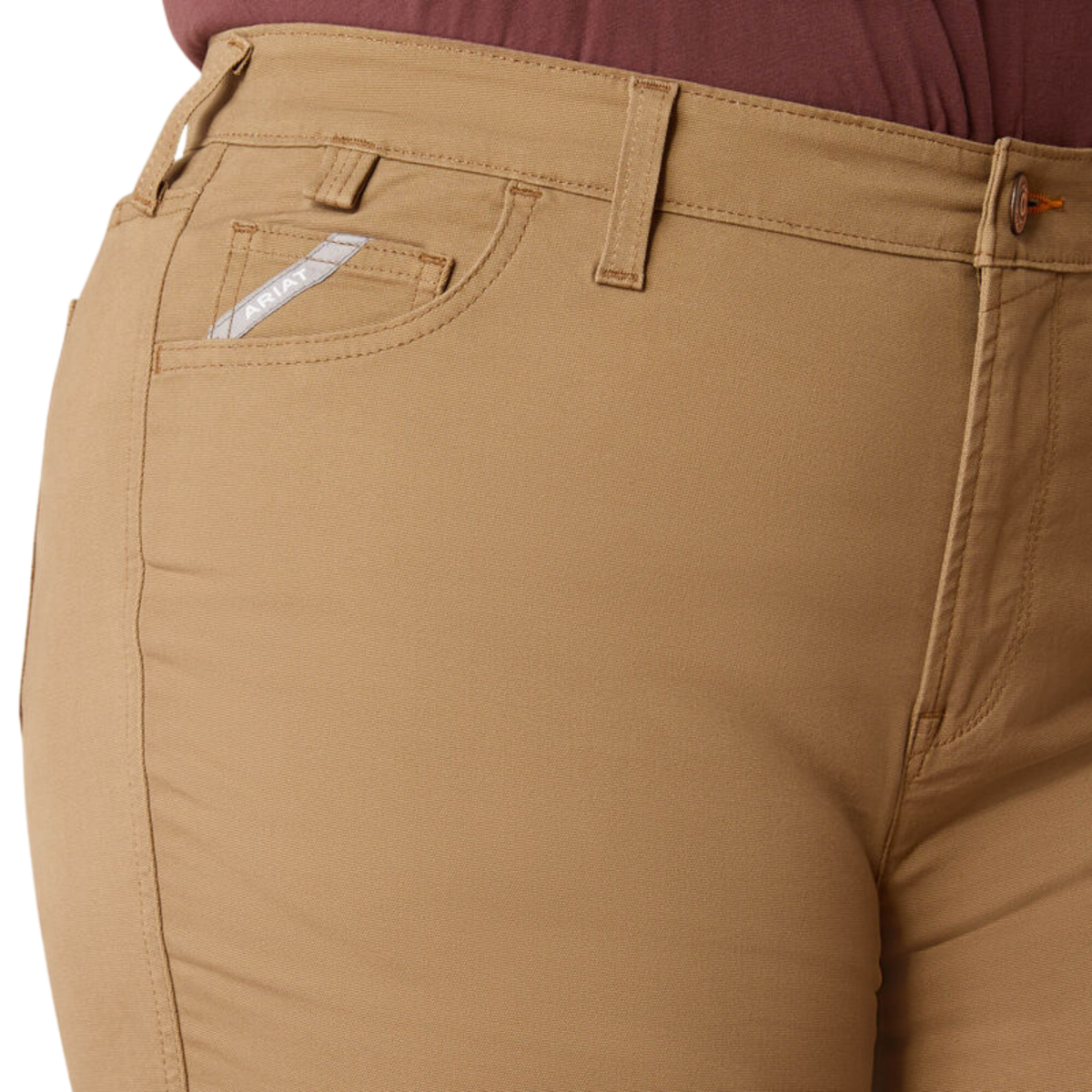 Ariat Women's Rebar Made Tough Perfect Rise Straight Pants - Field Khaki - Irvine Tack & Western Wear