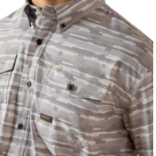 Ariat Men's Rebar Made Tough VentTEK DuraStretch Short Sleeve Work Shirt - Micro Chip Print