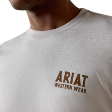 Ariat Men's Outline Shop Short Sleeve Tee Shirt - Pewter