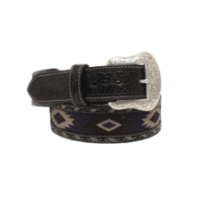 Nocona Men's Southwestern Fabric Buck Lace Belt - Grey