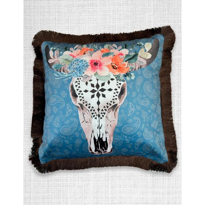 El Paso Velveteen Fringed Pillow Cover- - Irvine Tack & Western Wear