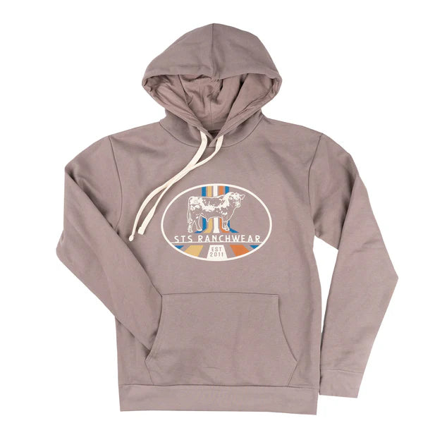 STS Ladies Oval Bull Long Sleeve Hoodie - Light Grey - Final Sale