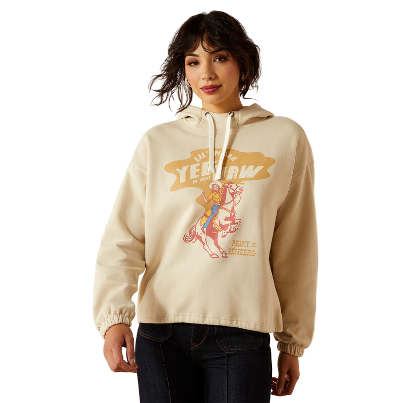 Ariat Women's Essential Sendero Yeehaw Hoodie - Oyster Grey