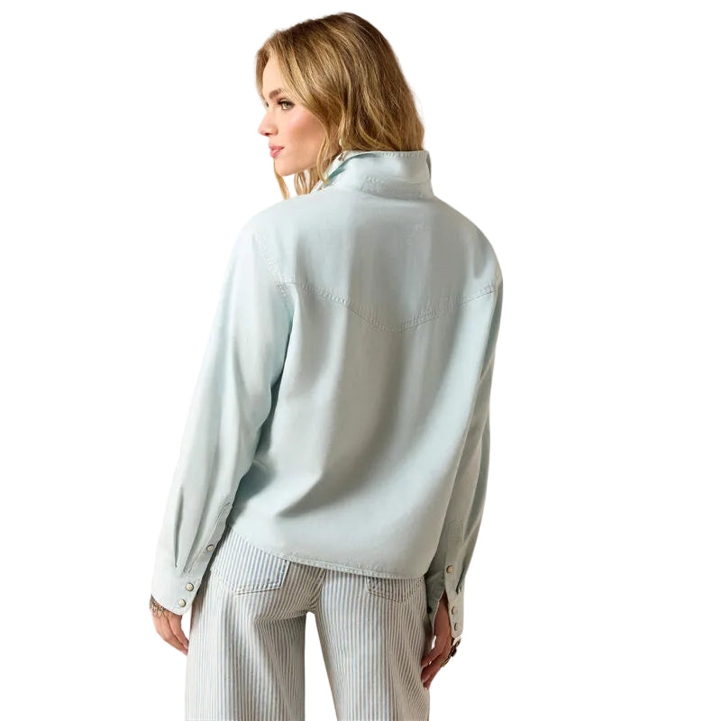 Ariat Women's Asheville Snap Long Sleeve Shirt - Light Wash Indigo - Irvine Tack & Western Wear