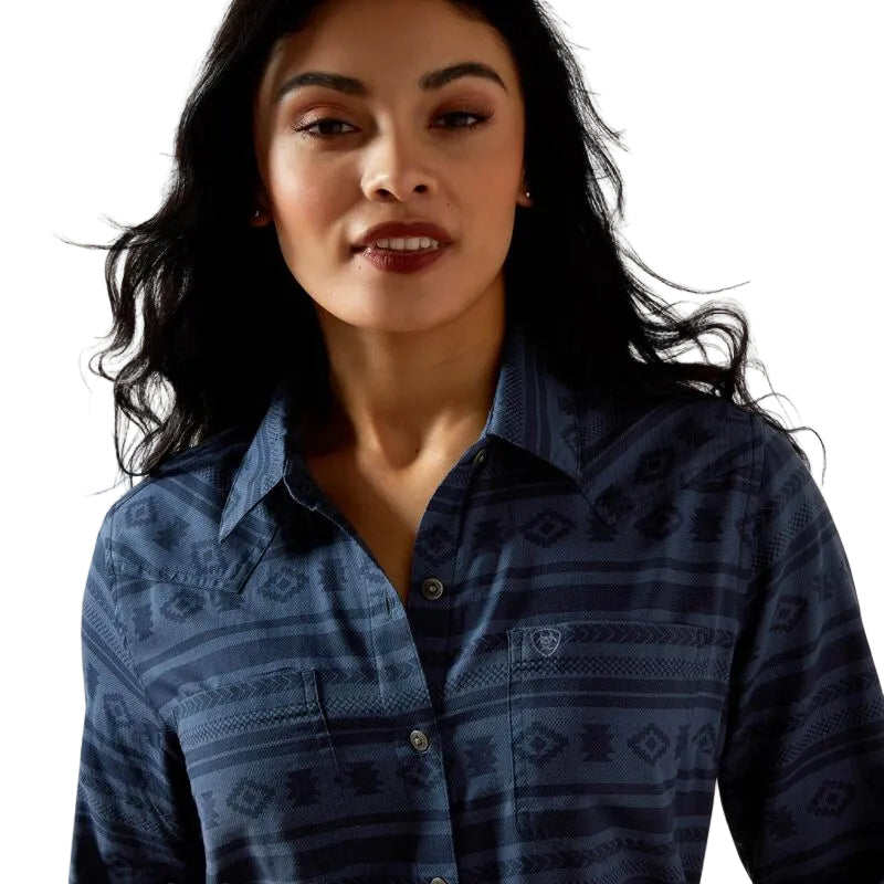 Ariat Women's Billie Jean Long Sleeve Shirt - Vintage Indigo Southwest