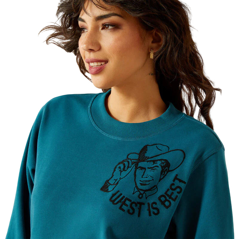 Ariat Women's Long Sleeve Sendero West is Best Sweatshirt - Dragonfly