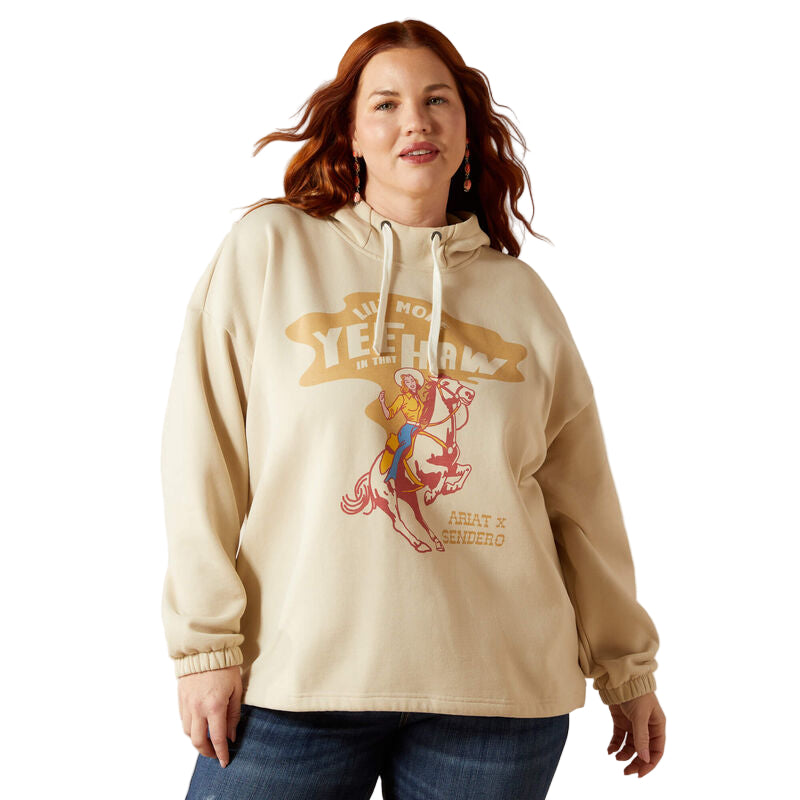 Ariat Women's Essential Sendero Yeehaw Hoodie - Oyster Grey