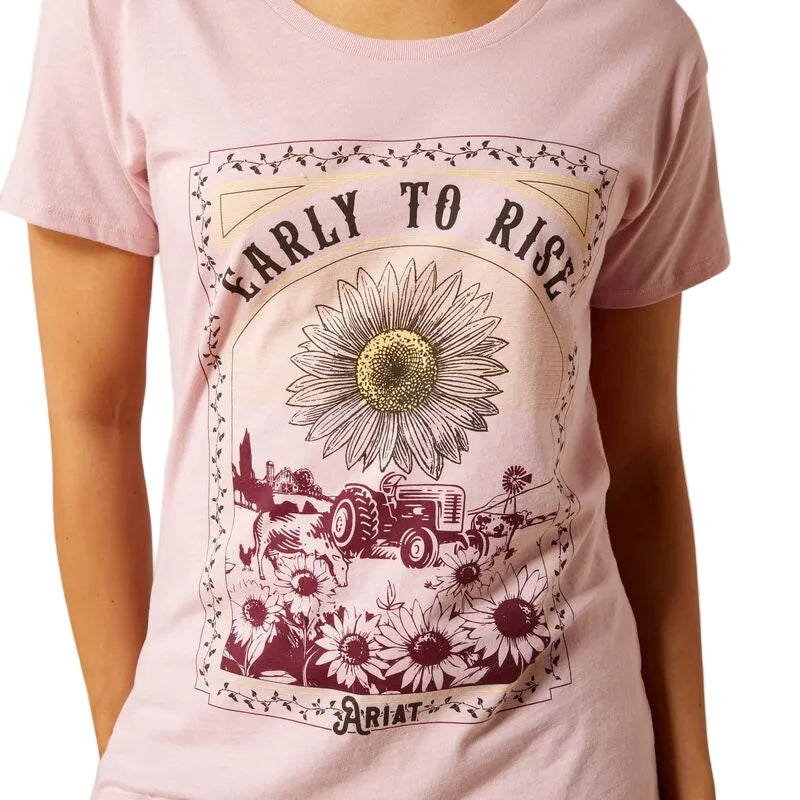 Ariat Women's Early to Rise Short Sleeve Tee Shirt - Dusty Pink - Irvine Tack & Western Wear