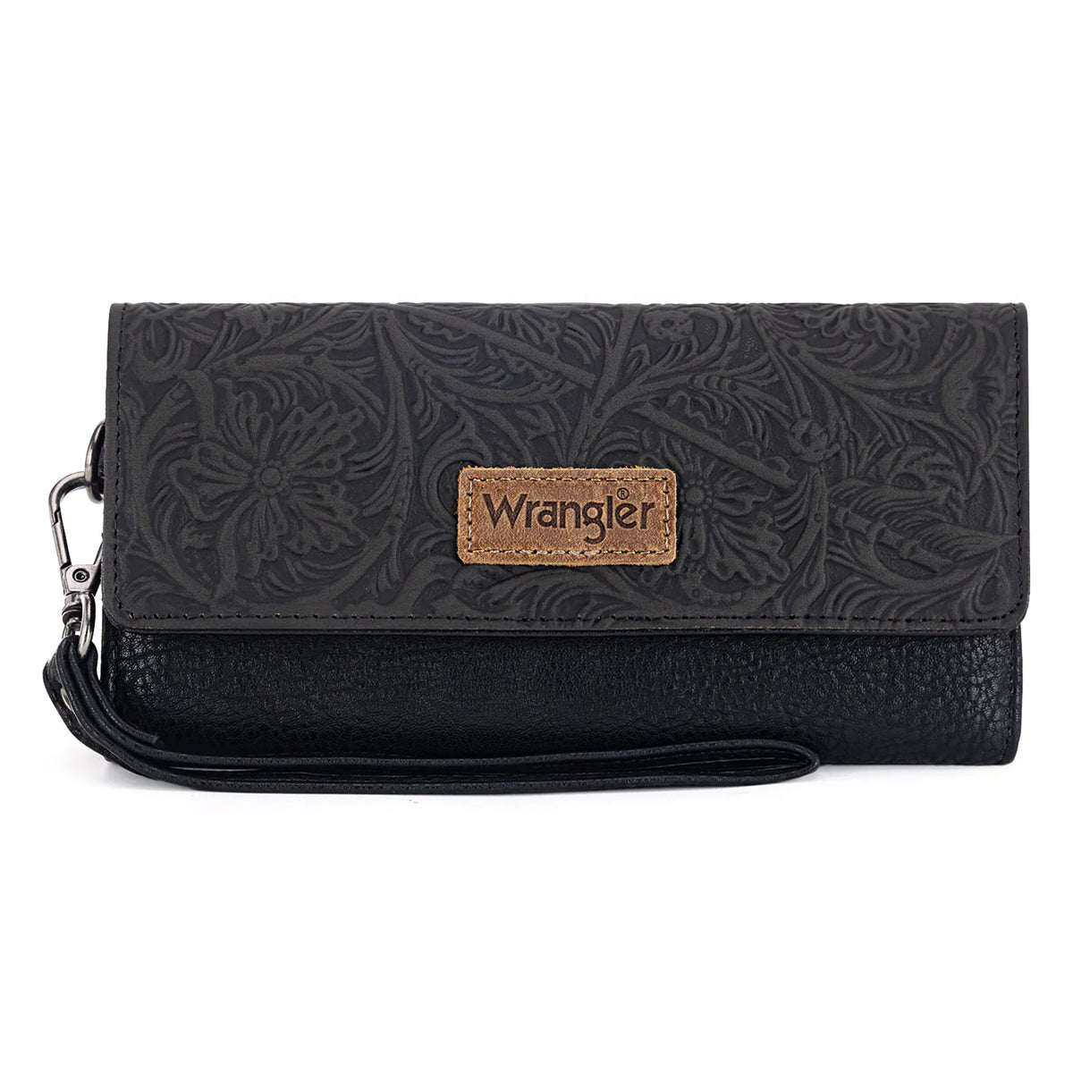 Wrangler Western Floral Tooled Trifold Wallet/Wristlet- Multiple Colors - Irvine Tack & Western Wear