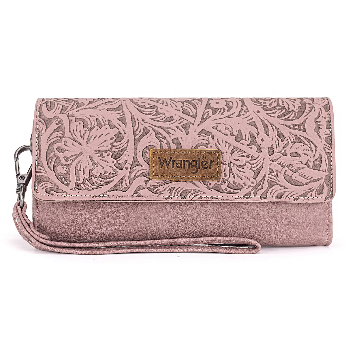 Wrangler Western Floral Tooled Trifold Wallet/Wristlet- Multiple Colors - Irvine Tack & Western Wear