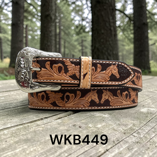 Ranger Belt Co. Kid's Floral & Horse Head Belt