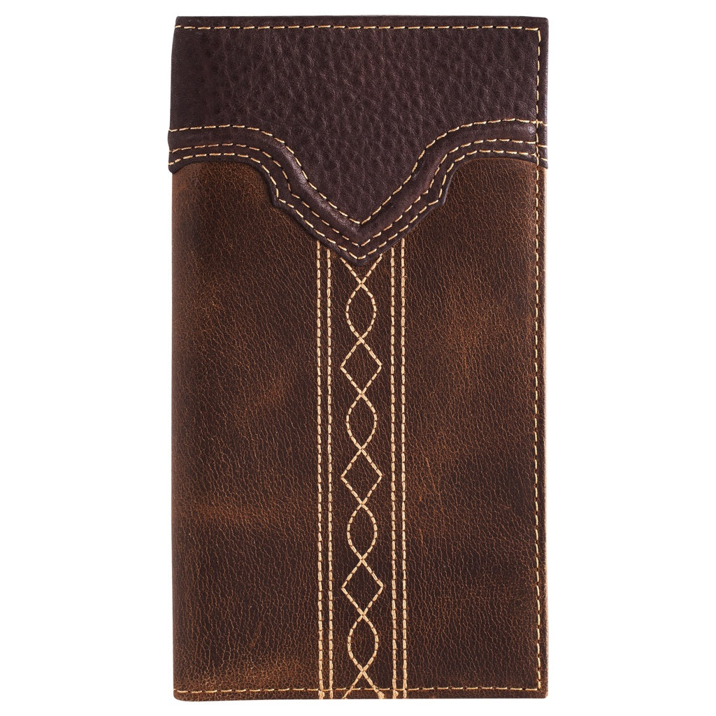 Justin Men's Yoke with Stitching Leather Rodeo Wallet - Brown