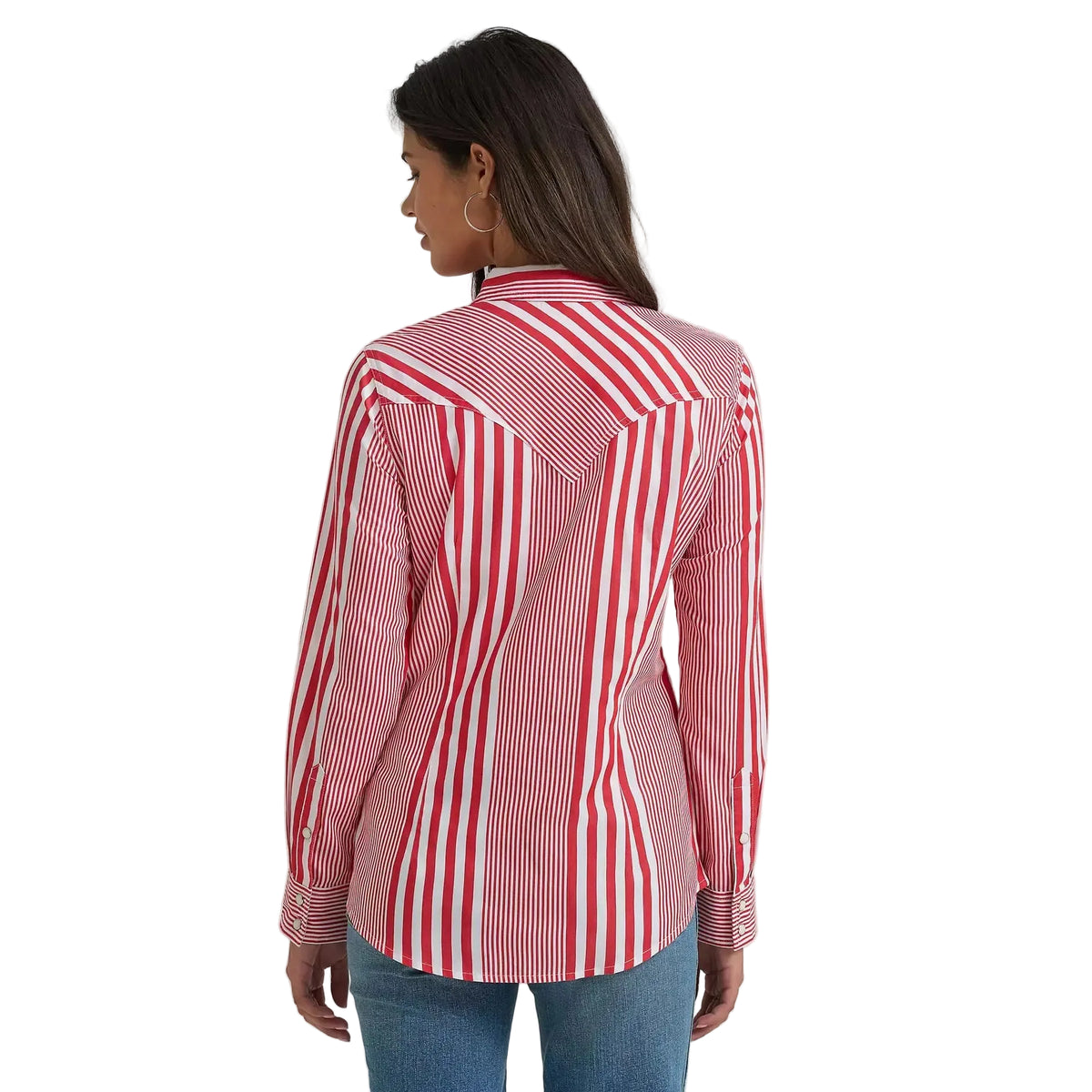 Wrangler® Women's Olivia Western Slim Long Sleeve Snap Shirt - Americana Red