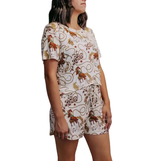 Women's Rodeo Modal Pajama Short Set - Rodeo Design