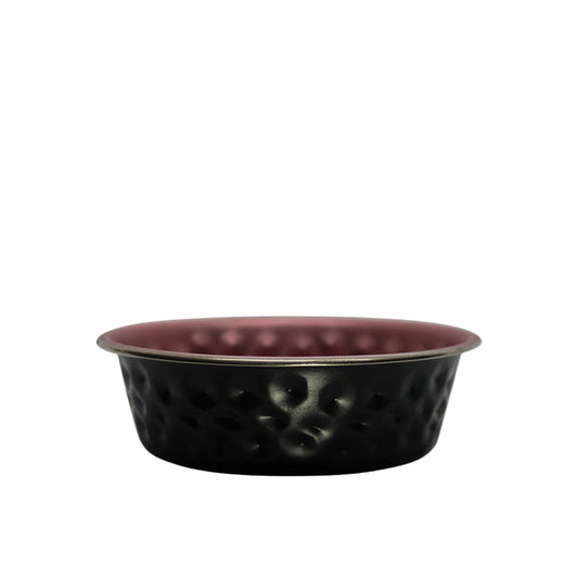 Hammered Bowl - Metallic Rose Gold & Black