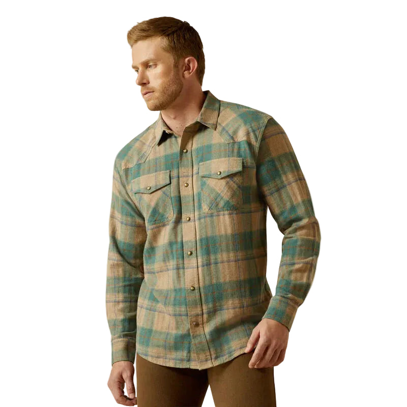 Ariat Men's Huxlee Retro Fit Long Sleeve Shirt - Teal - Irvine Tack & Western Wear