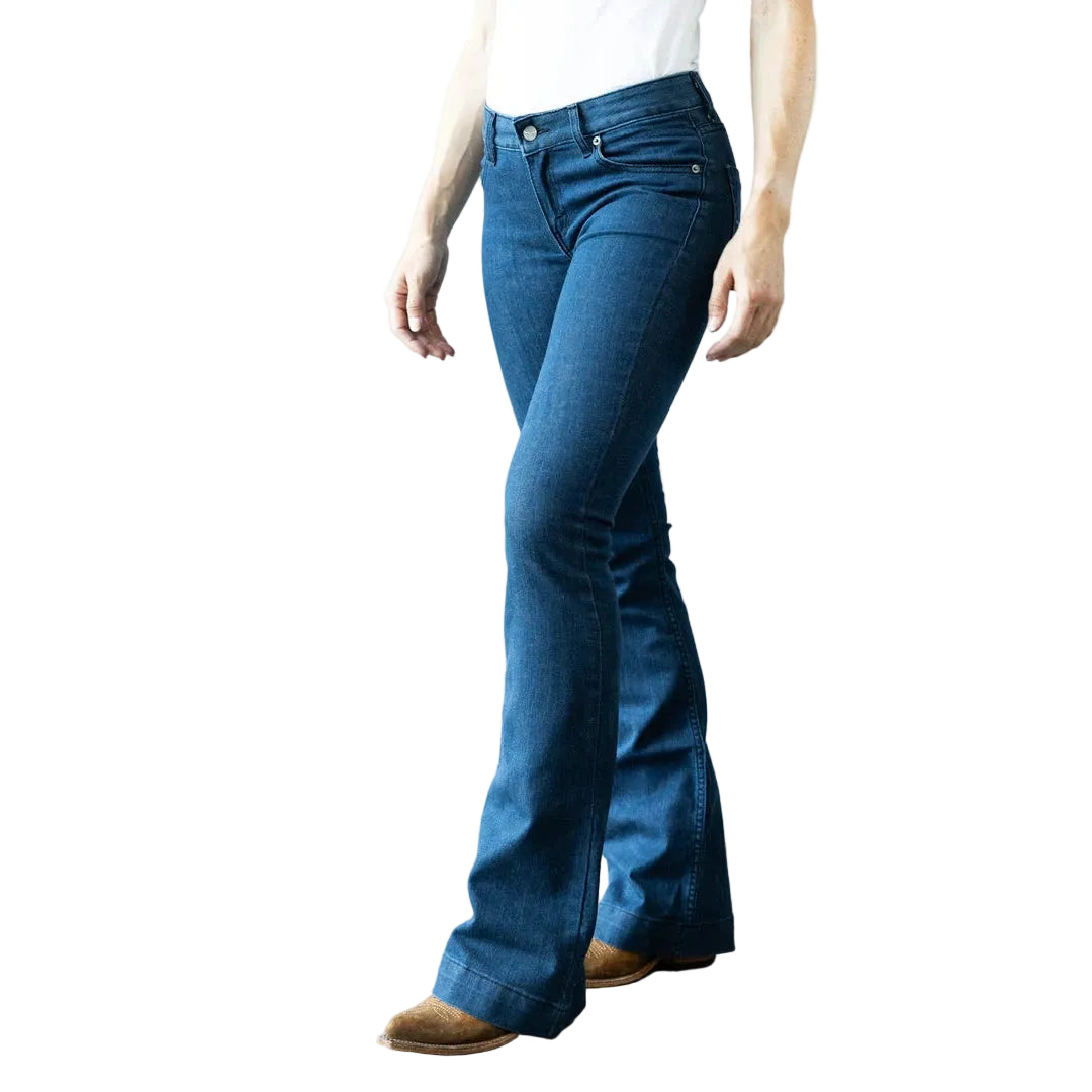 Kimes Women's Lola Mid Rise Trouser Jeans - Dark Indigo - Irvine Tack & Western Wear