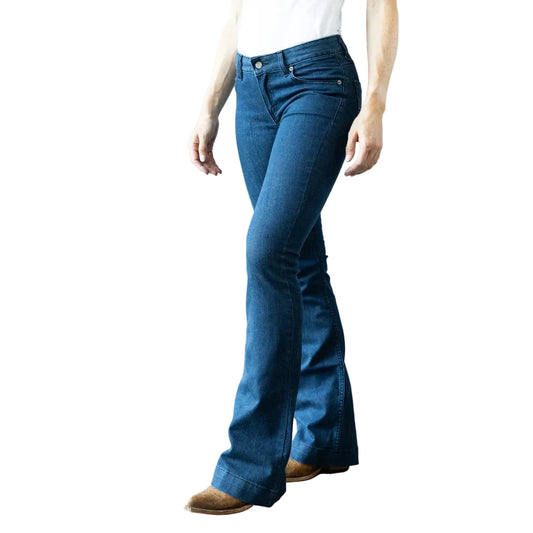 Kimes Women's Lola Mid Rise Trouser Jeans - Dark Indigo - Irvine Tack & Western Wear
