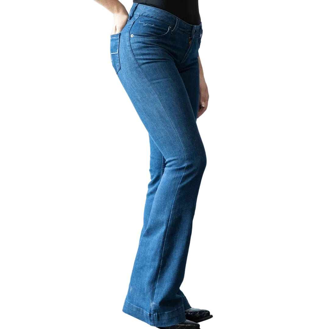 Kimes Women's Lola Mid Rise Trouser Jeans - Dark Indigo - Irvine Tack & Western Wear