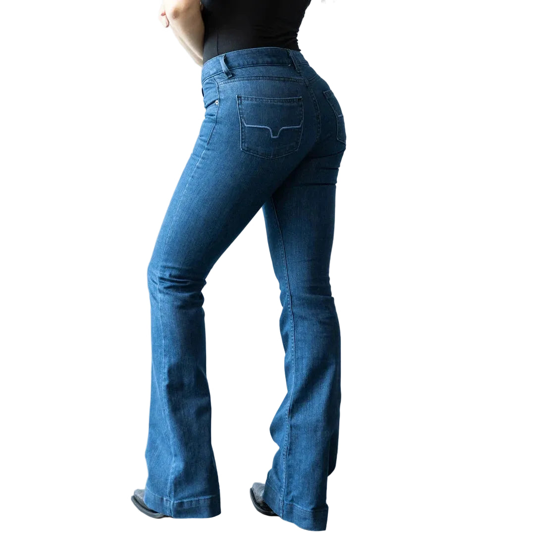 Kimes Women's Lola Mid Rise Trouser Jeans - Dark Indigo - Irvine Tack & Western Wear