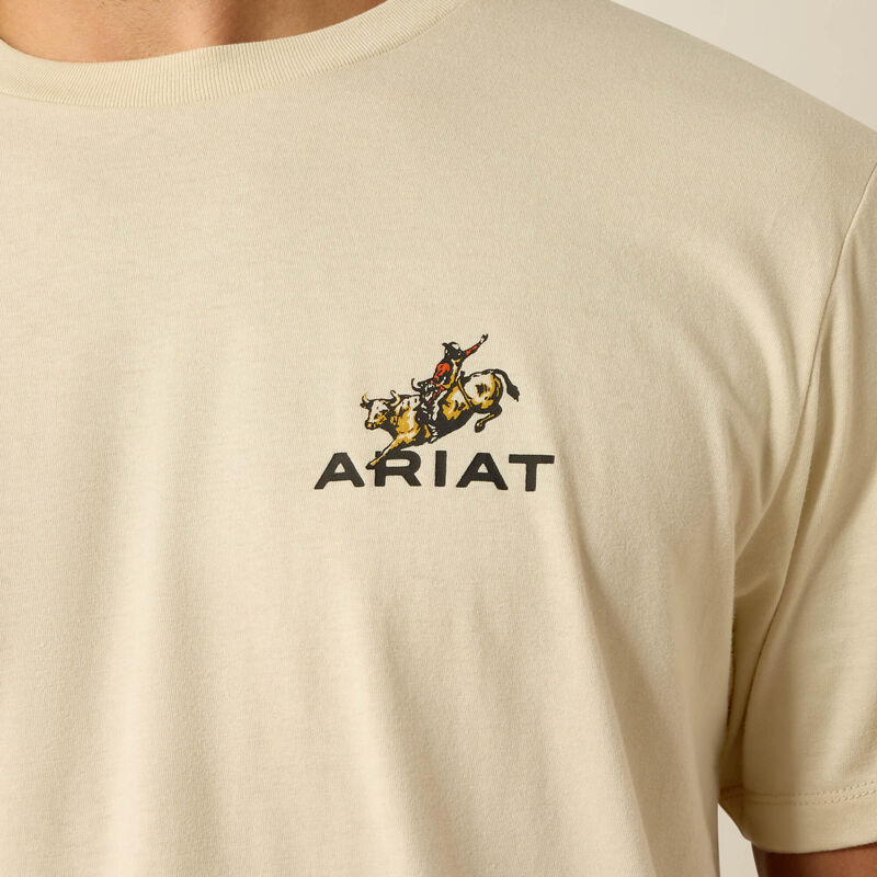 Ariat Men's Ride Em Cowboy Short Sleeve Tee Shirt - Natural