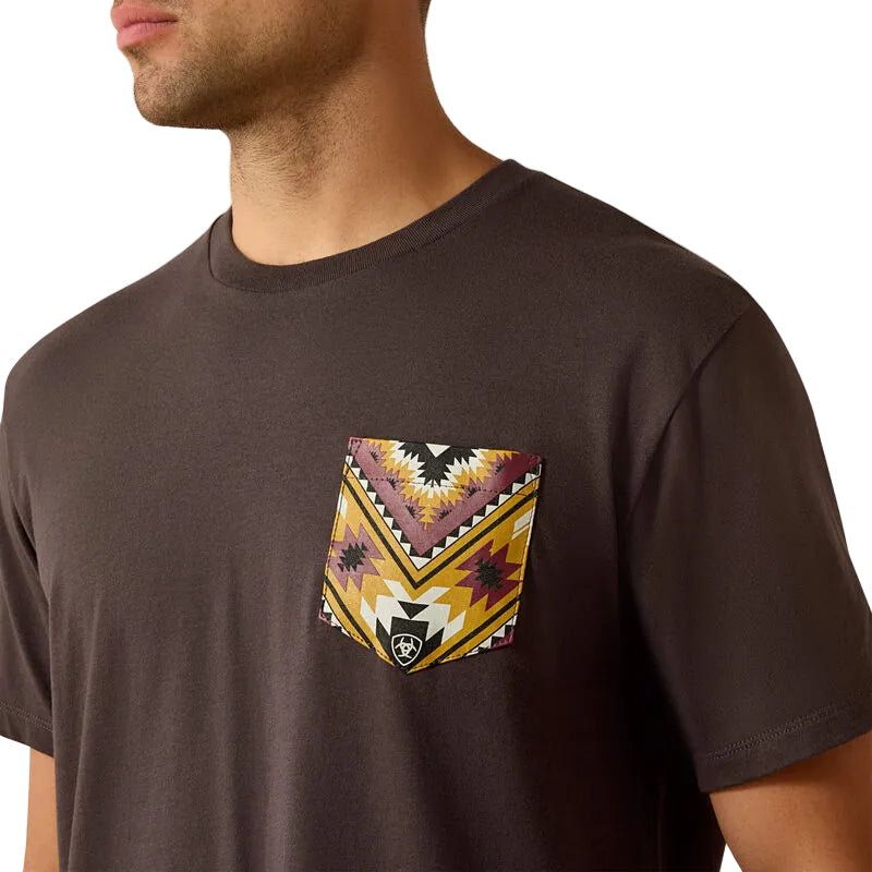 Ariat Men's Southwest Longest Horn Short Sleeve Tee Shirt - Vintage Black