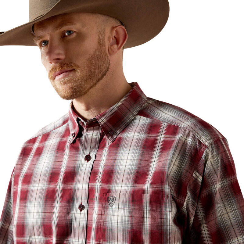 Ariat Men's Pro Series Tillman Classic Fit Long Sleeve Shirt  - Dark Red - Irvine Tack & Western Wear