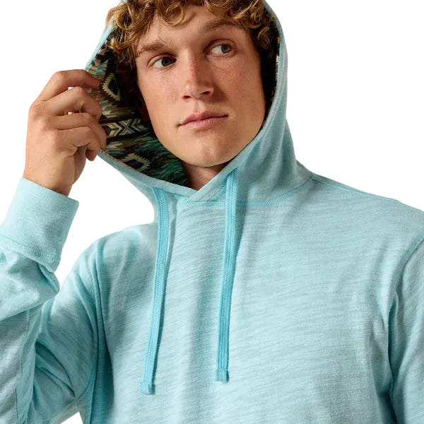 Ariat Men's Lightweight Retro Long Sleeve Hoodie - Aquatic