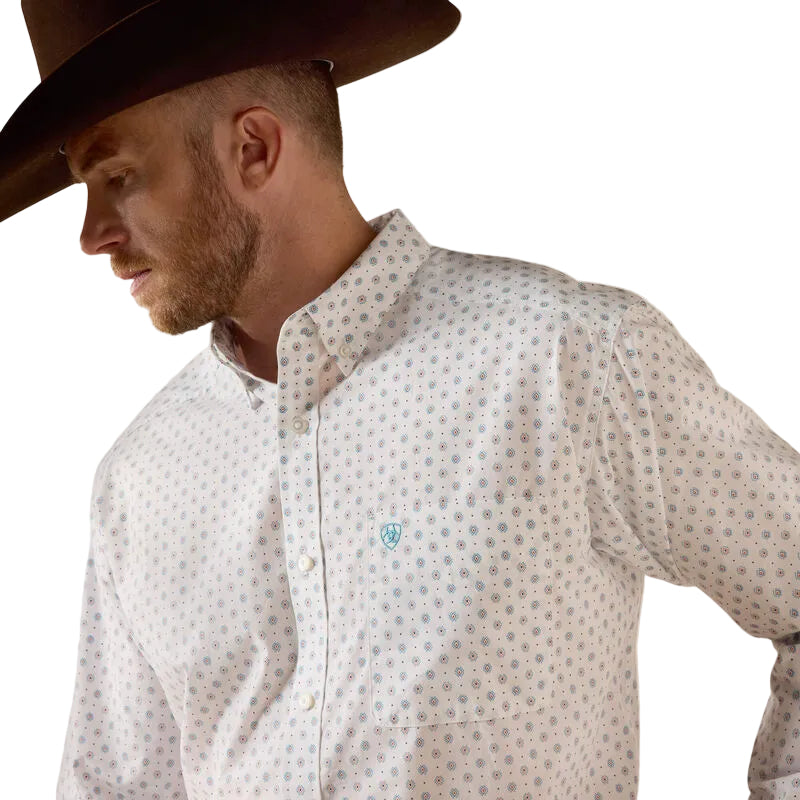 Ariat Men's Jayson Casual Long Sleeve Shirt - White Southwestern Geo Print - Irvine Tack & Western Wear