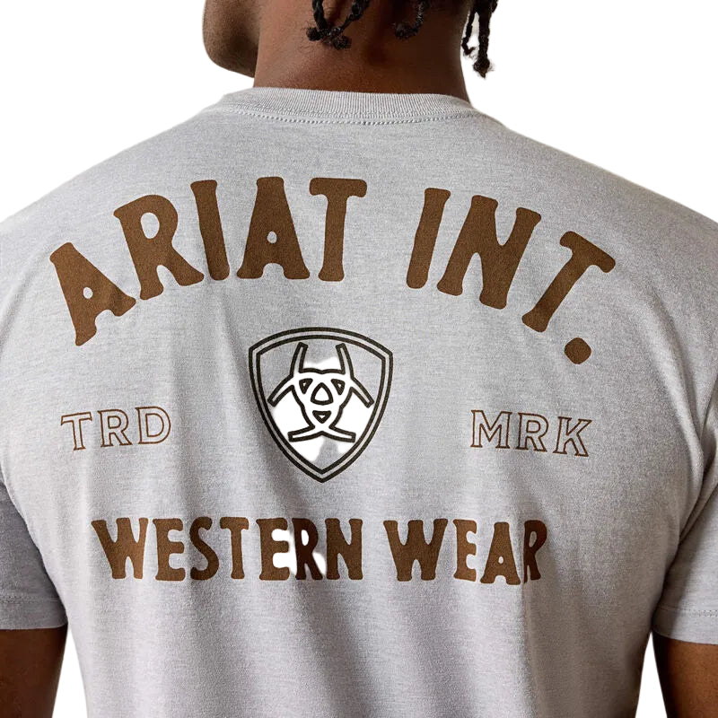 Ariat Men's Outline Shop Short Sleeve Tee Shirt - Pewter - Irvine Tack & Western Wear