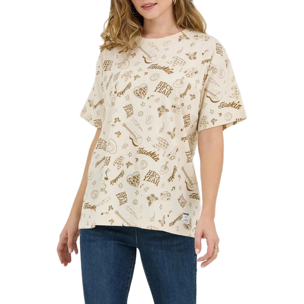 Wrangler Women's Lainey Wilson Short Sleeve Tee Shirt - White