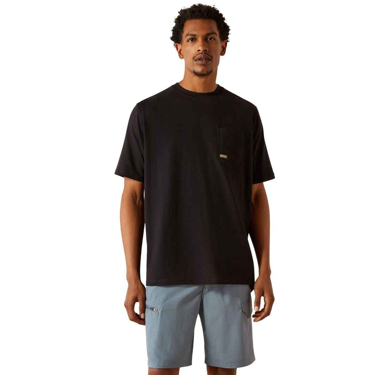 Ariat Men's Rebar Cotton Strong Hardhead Short Sleeve Tee Shirt- Burgundy Heather - Irvine Tack & Western Wear