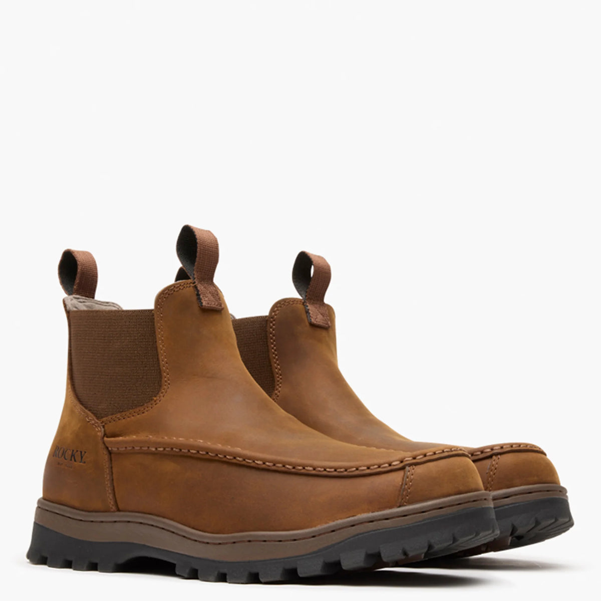 Rocky Men's 5" Outback LTE Moc Toe Chelsea Outdoor Boot - Brown