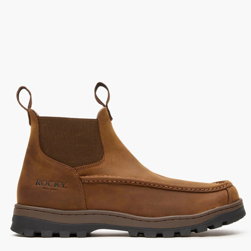 Rocky Men's 5" Outback LTE Moc Toe Chelsea Outdoor Boot - Brown