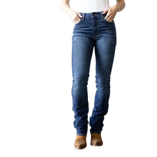 Kimes Women's Sarah High Rise Slim Bootcut Jeans - Blue - Irvine Tack & Western Wear