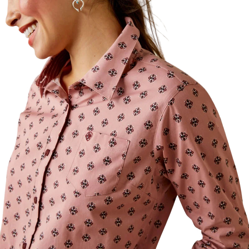 Ariat Women's Wrinkle Resist Kirby Long Sleeve Shirt - Red River Geo