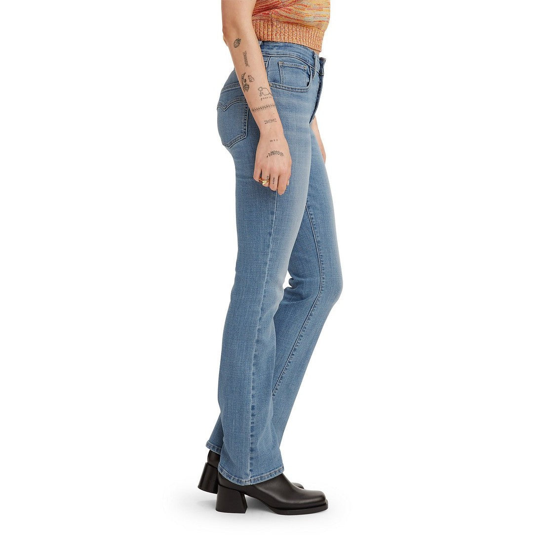 Levi Women's 725 Heritage Bootcut Zip Jeans - Wait Up (Vintage Light/Mid Wash)