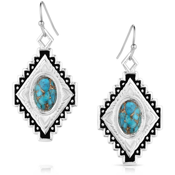 Montana Silversmith Aztec Diamond of the West Turquoise Earrings