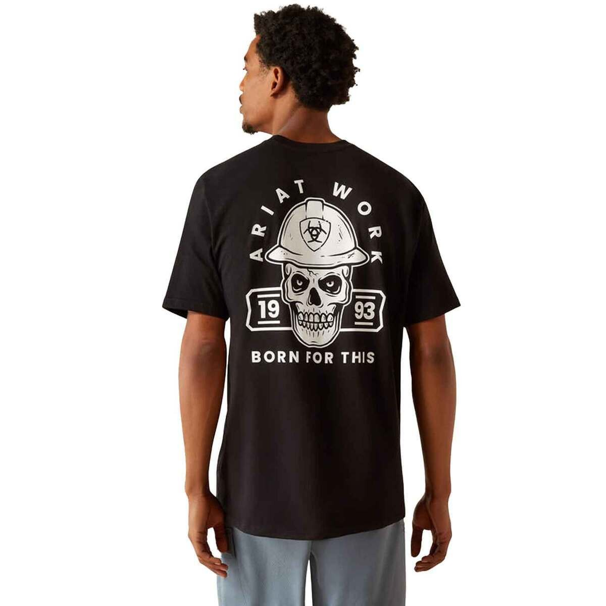 Ariat Men's Rebar Cotton Strong Hardhead Short Sleeve Tee Shirt- Burgundy Heather - Irvine Tack & Western Wear