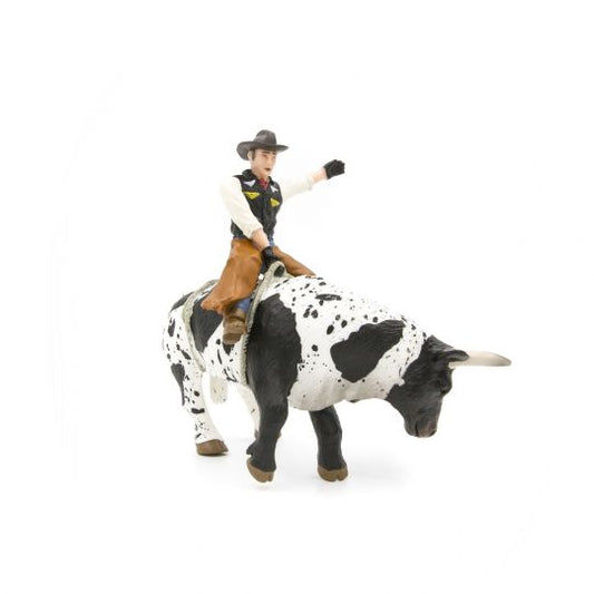 Little Buster Toys Bucking Bull & Rider-Black & White