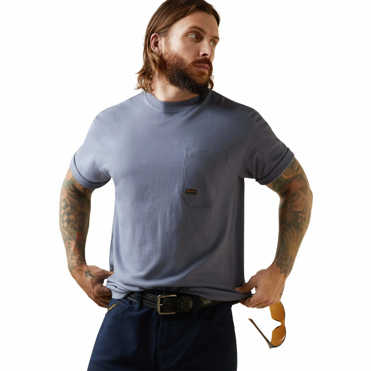 Ariat Mens Rebar CottonStrong Anvil Force T-Shirt - Stonewash - Irvine Tack & Western Wear
