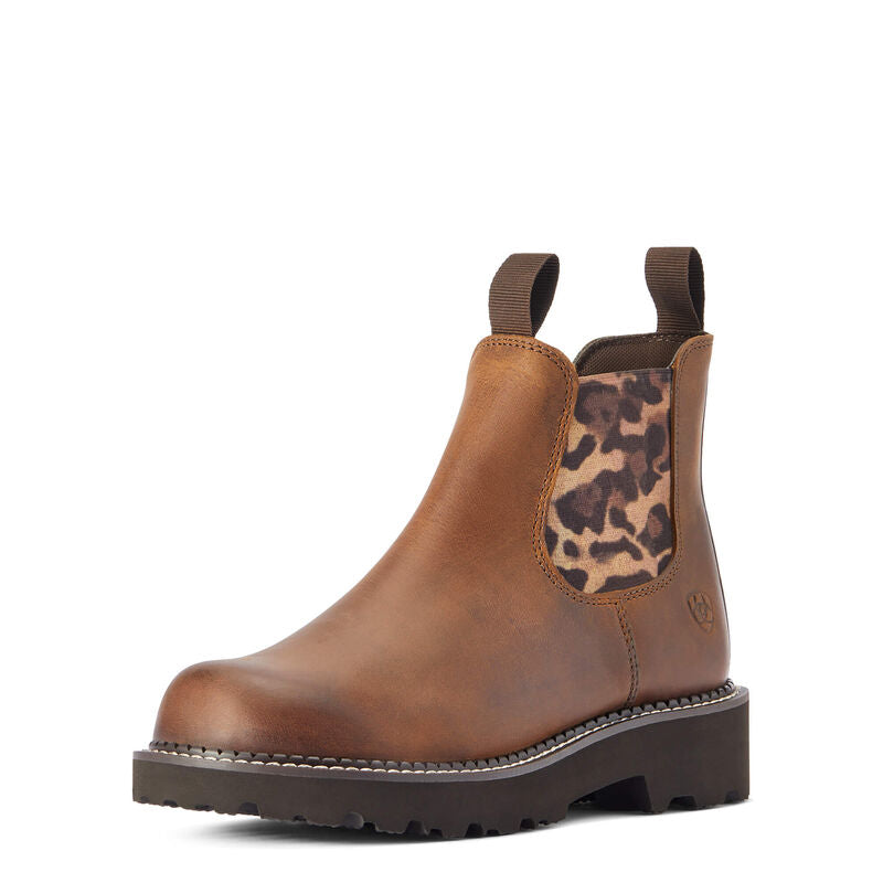 Ariat Women's Fatbaby Twin Gore Western Boots - Distressed Tan/Cheetah - Irvine Tack & Western Wear