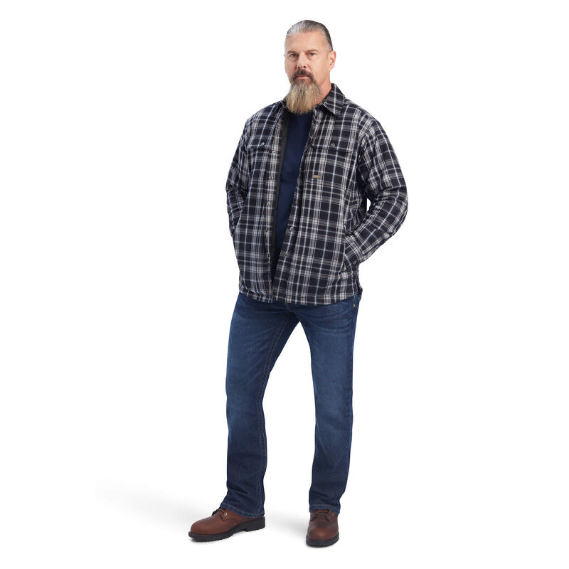 Ariat Mens Rebar Durastretch Flannel Insulated Shirt Jacket