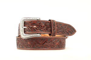 Nocona Men's Belt - Tooled Acorn Leaf - Irvine Tack & Western Wear