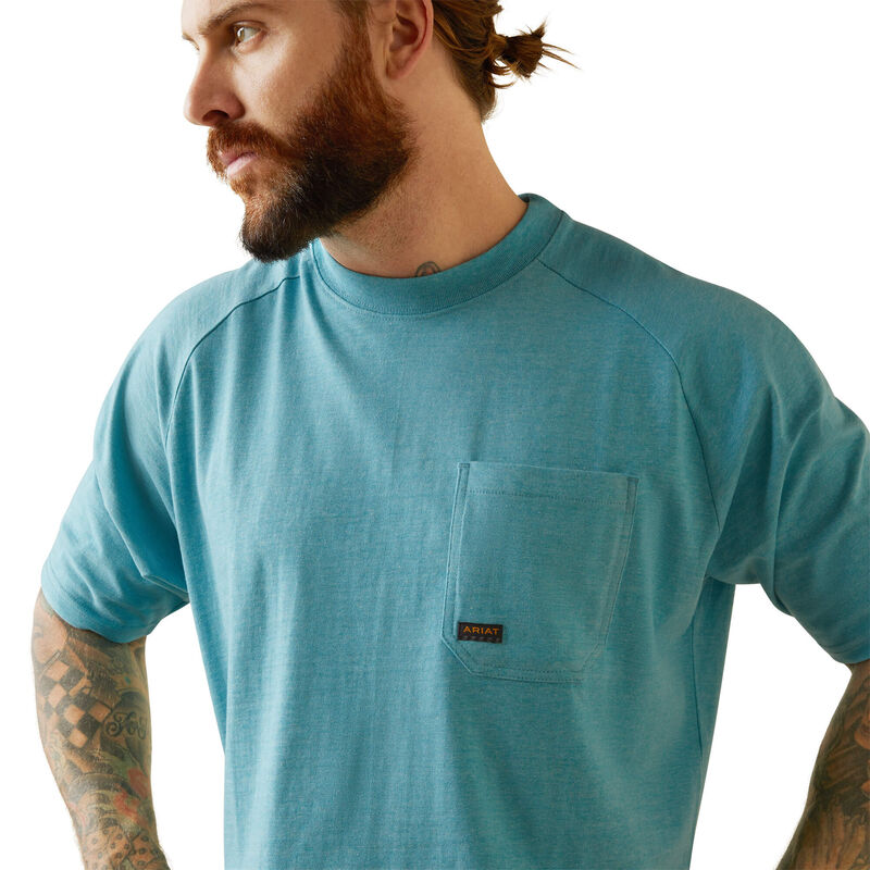 Ariat Mens Rebar Cotton Strong T-Shirt - Bachelor Button Heather